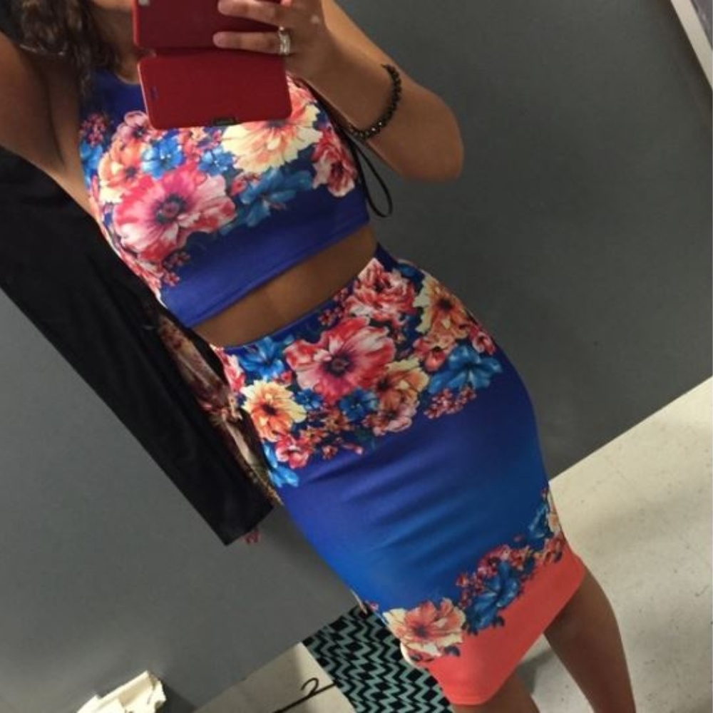 Material Girl Crop Top Skirt Set